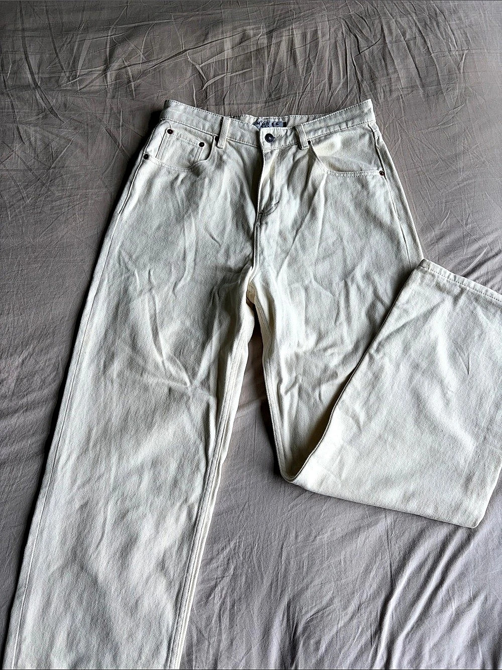 MOTEL ROCKS Low Rise Women's Straight Leg White Jeans